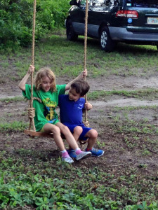 children on swing